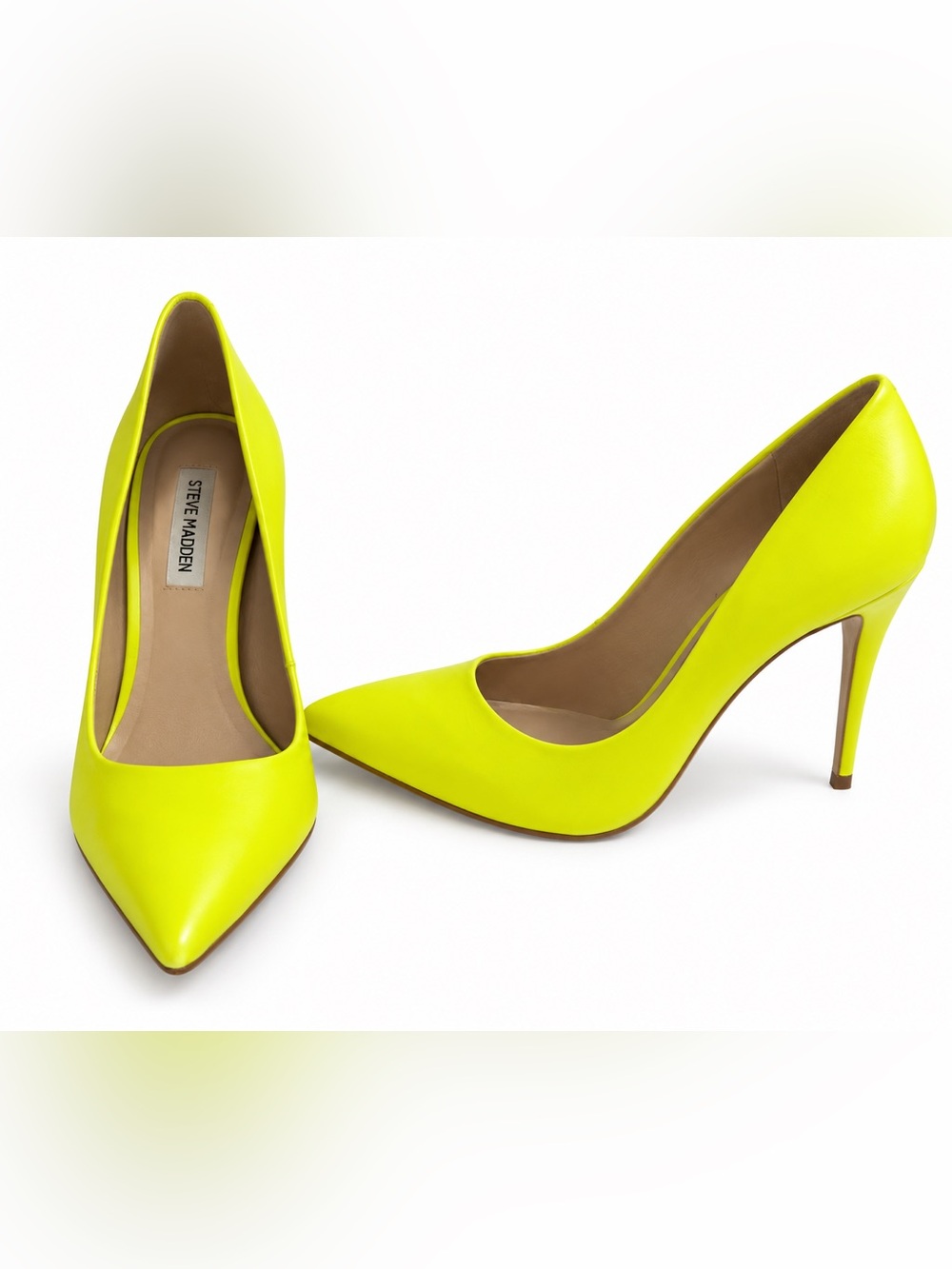 Steve Madden Neon Yellow Pointed Toe Stiletto Pumps